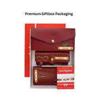 AICA Personalized Leather Womens Rakhi Combo (Wine)