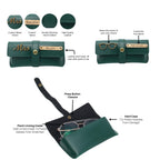 AICA Personalised Name & Charm Womens Leather Gift Set | Gifts for Women (Dark Brown)