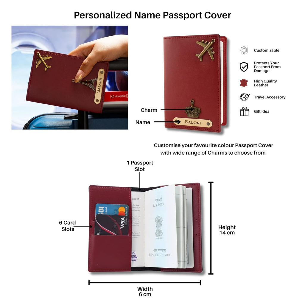 AICA Personalized Leather Womens Rakhi Combo (Wine)