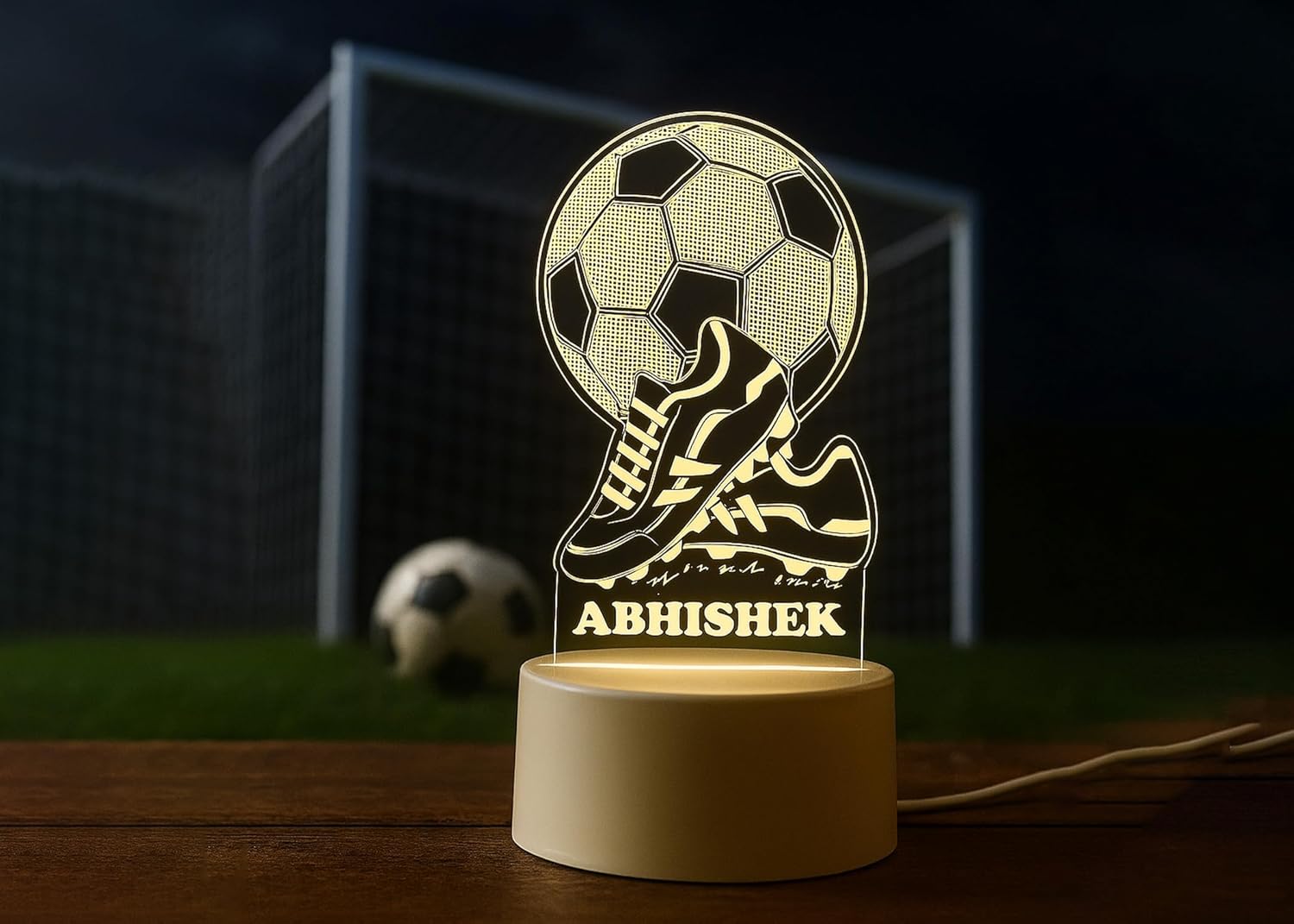 Personalized Football with Shoes LED Lamp