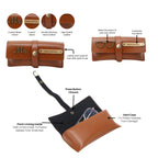 AICA Personalised Name & Charm Womens Leather Gift Set | Gifts for Women (Dark Brown)