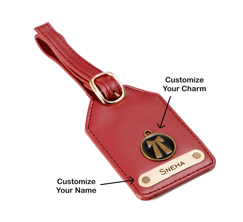AICA Personalised Name & Charm Womens Leather Gift Set | Gifts for Women (Dark Brown)