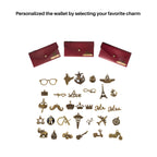 AICA Personalised Name & Charm Leather Wallet Gift for Women