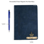 Personalized Magnetic Pen Stick Diary -A5 Size 180 Pages  (Black)