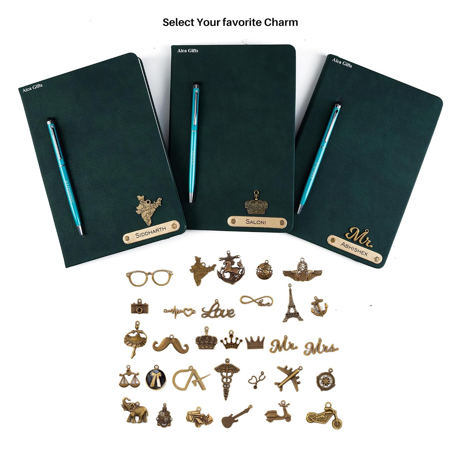Personalized Magnetic Pen Stick Diary -A5 Size 180 Pages  (Black)
