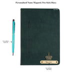 Personalized Magnetic Pen Stick Diary -A5 Size 180 Pages  (Black)