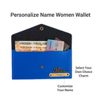 AICA Personalised Name & Charm Leather Wallet Gift for Women