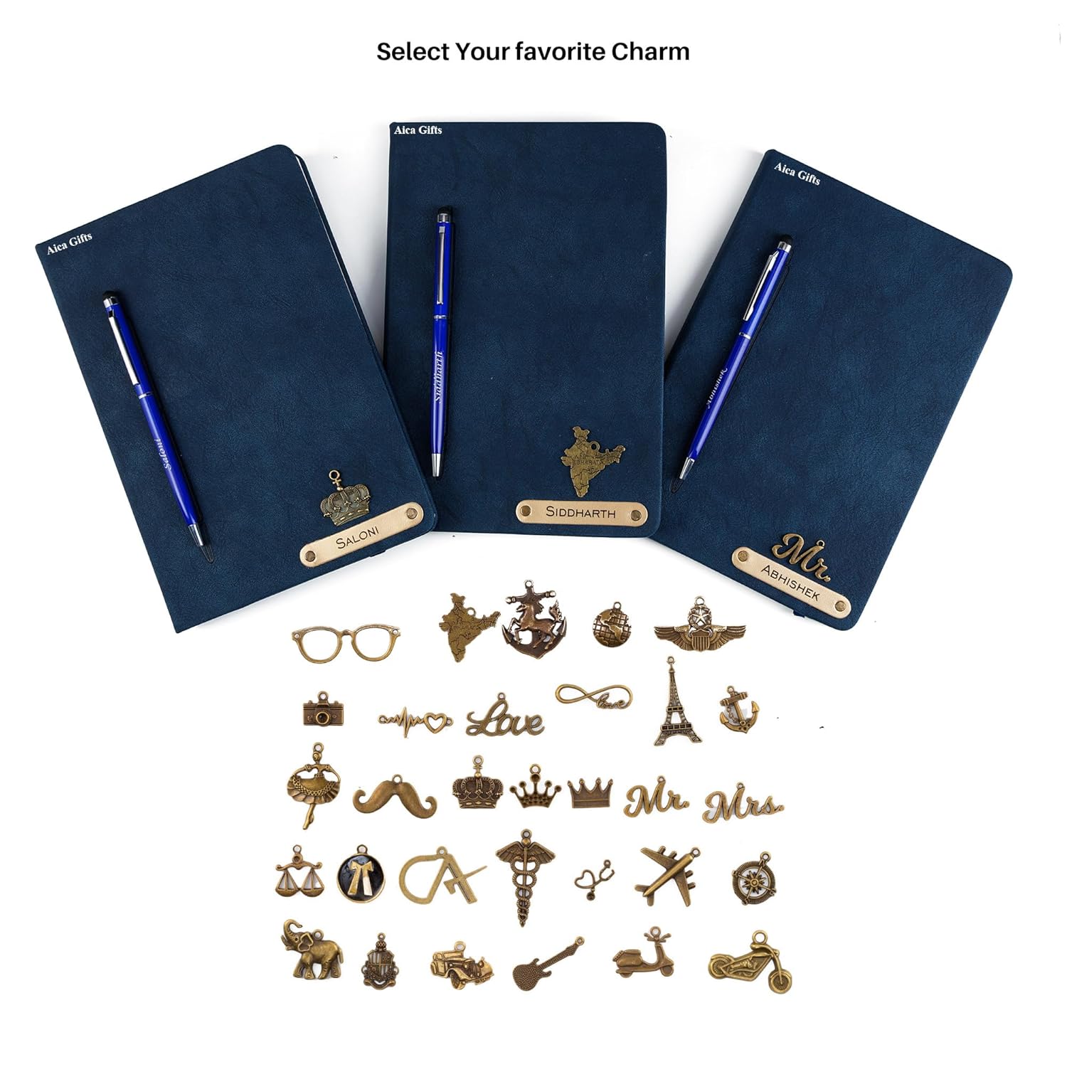 Personalized Magnetic Pen Stick Diary -A5 Size 180 Pages  (Black)