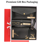 AICA Personalised Name & Charm Womens Leather Gift Set | Gifts for Women (Dark Brown)