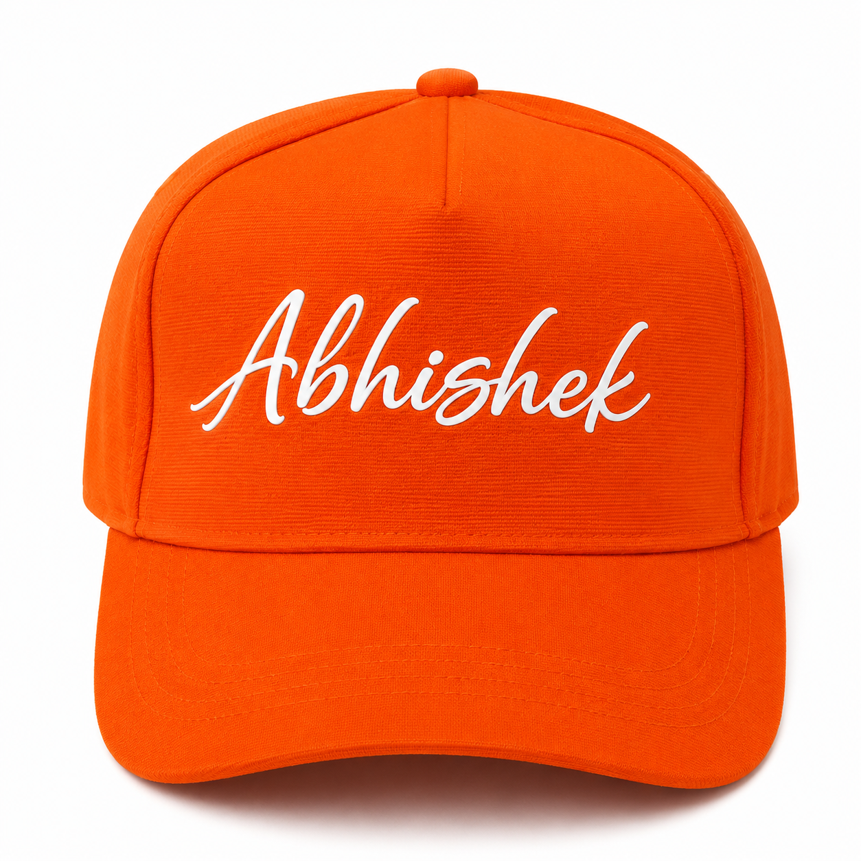AICA Personalised Name Flex Cap for Men & Women �  Free Size | Gifts for Men & Women (Orange)