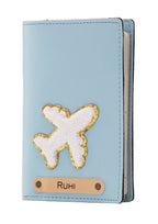 Personalized Patch Passport Cover - Babyblue