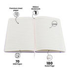 Personalized Name Leather Diary -A5 Size, 180 Ruled Pages (Purple)