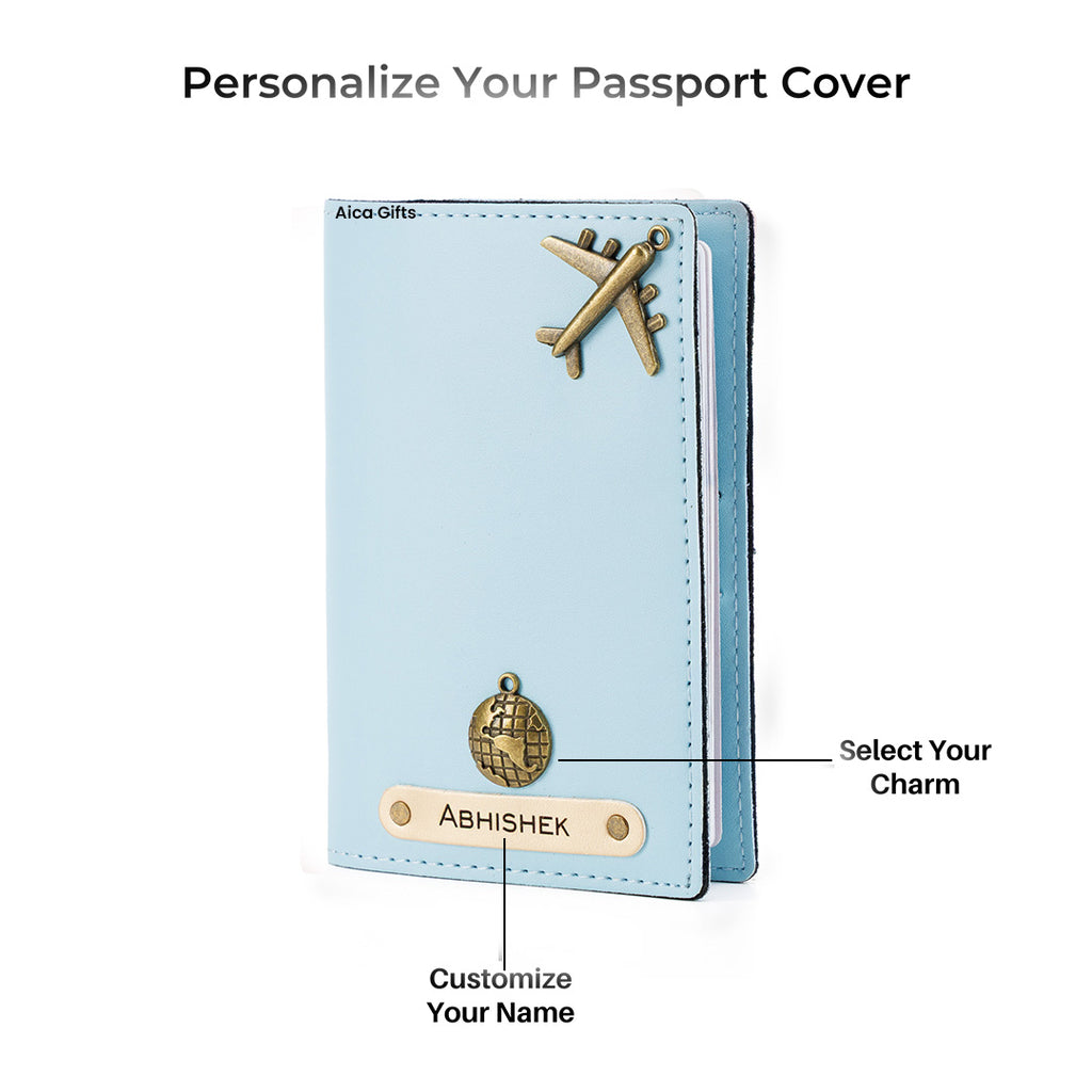 Personalised Name Passport Cover (Babyblue)