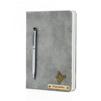 Personalized Magnetic Stick Diary & Pen Gift Set - Grey