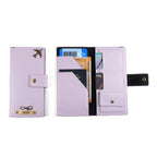 AICA Personalized Name & Charm Long Leather Wallet Passport Cover (Purple)
