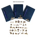 Personalized Magnetic Stick Diary & Pen Gift Set - Navy Blue