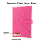 Personalized Name Self Design Leather Diary A5-160 Pages - Dark Pink
