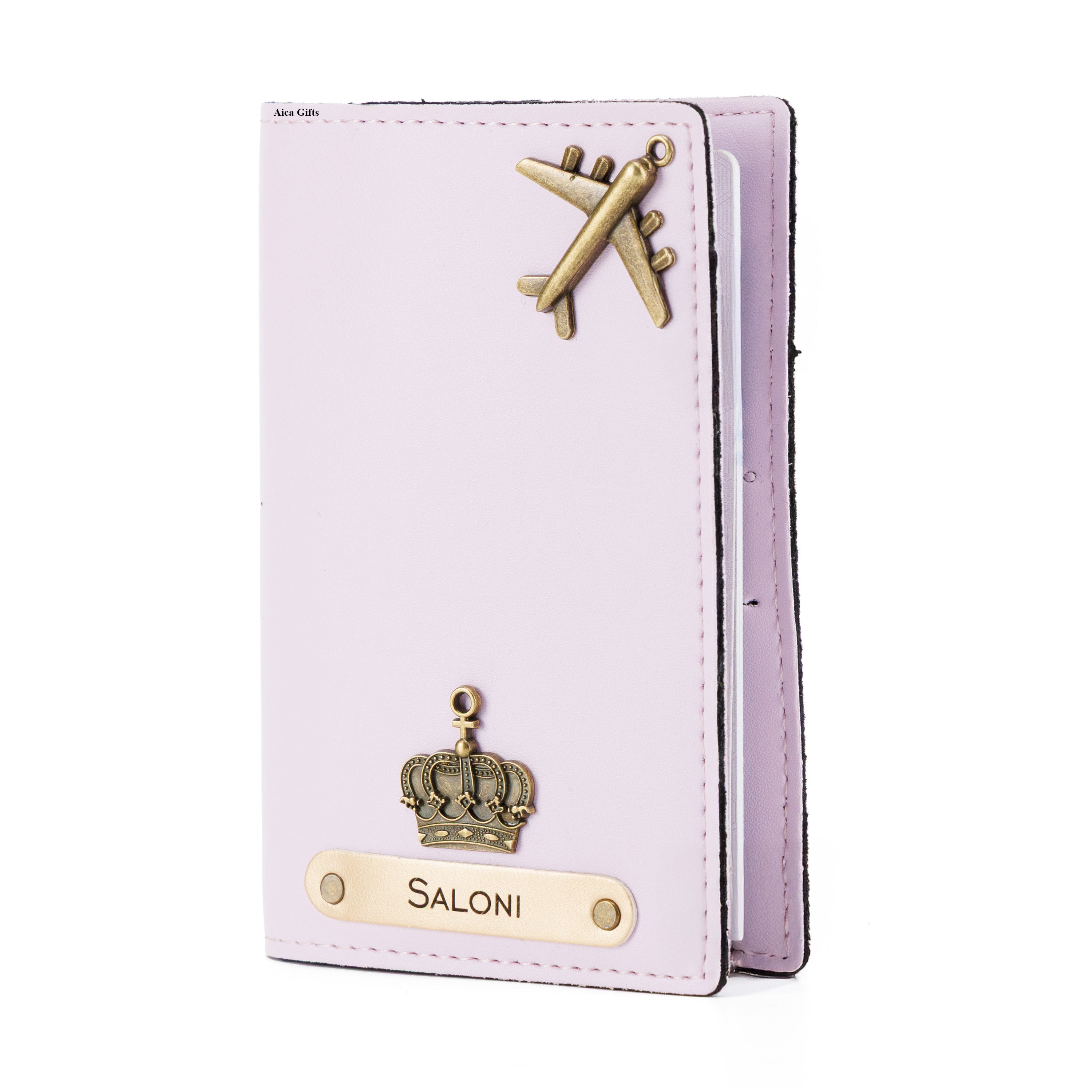 Personalised Name  Passport Cover Holder (Purple)