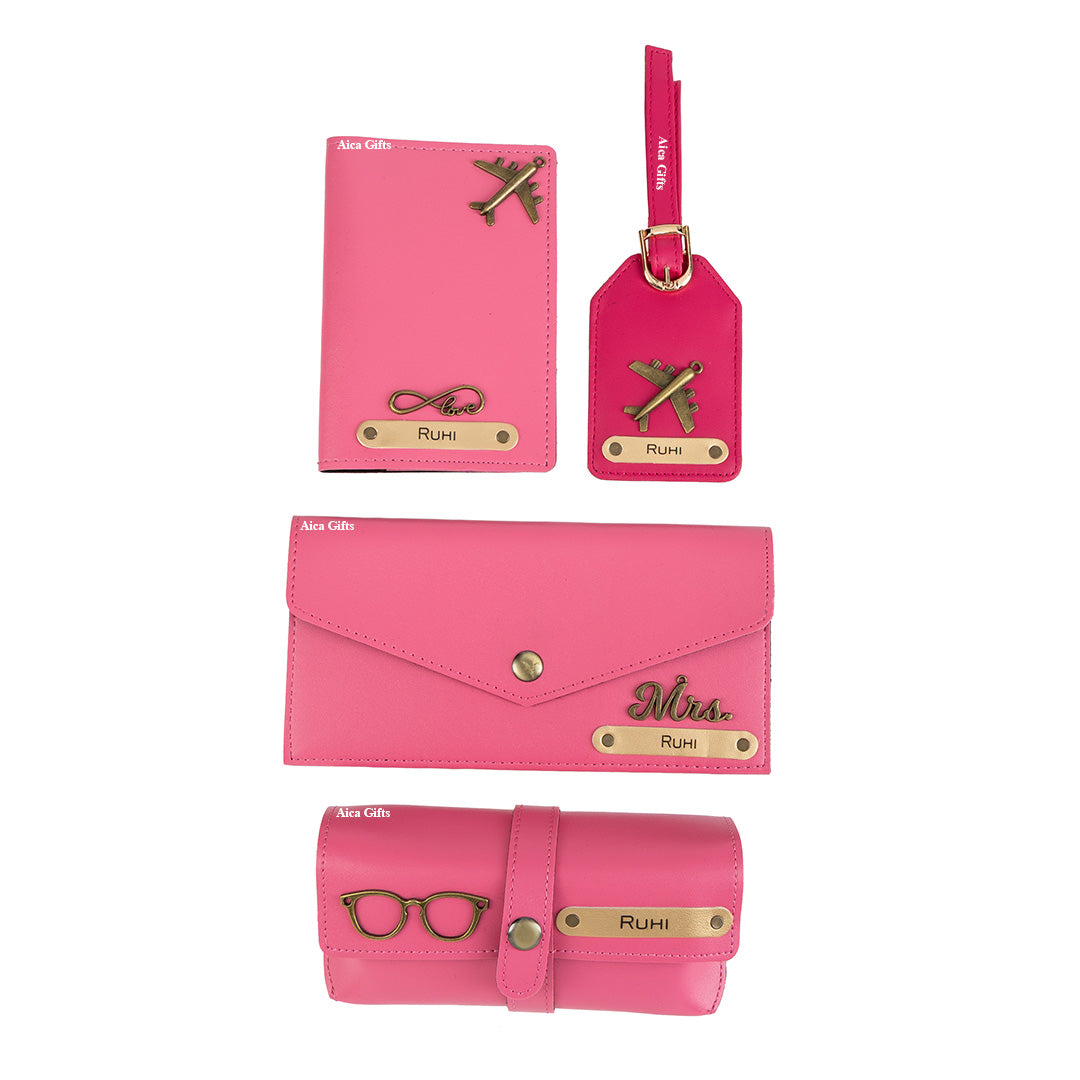 Personalised Name Womens Gift Set (Dark Pink)