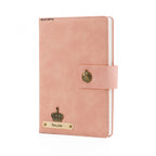 Personalized Name Leather Magnetic Diary A5 Size 200 Pages - Nude Pink
