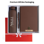 Personalized-  Pen Bottle Diary Combo Giftset - Darkbrown