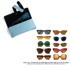 AICA Personalised Name & Charm Leather Sunglass Case Cover for Men & Women (Babyblue)