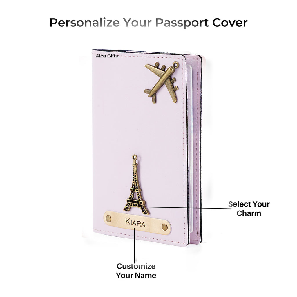 Personalised Name  Passport Cover Holder (Purple)