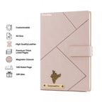 Personalized Name Self Design Leather Diary A5-160 Pages - Light Pink