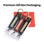 AICA Personalized Name, Color & Charm Leather Keychain – Pack of 3
