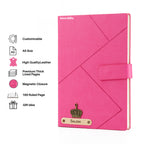 Personalized Name Self Design Leather Diary A5-160 Pages - Dark Pink