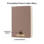 Personalized Name Leather Diary -A5 Size, 180 Ruled Pages (Light Brown)