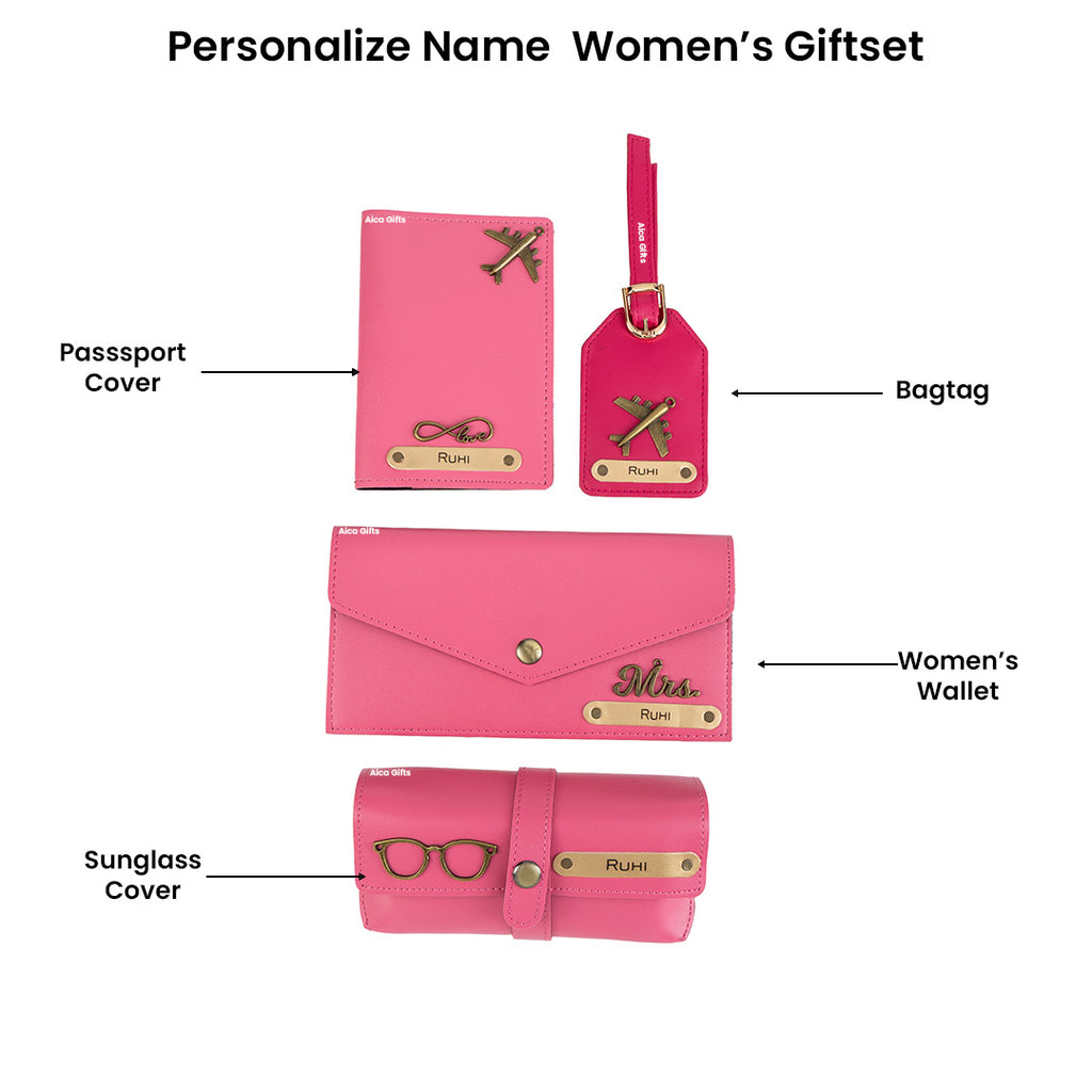 Personalised Name Womens Gift Set (Dark Pink)