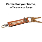 AICA Personalized Name, Color & Charm Leather Keychain – Pack of 3
