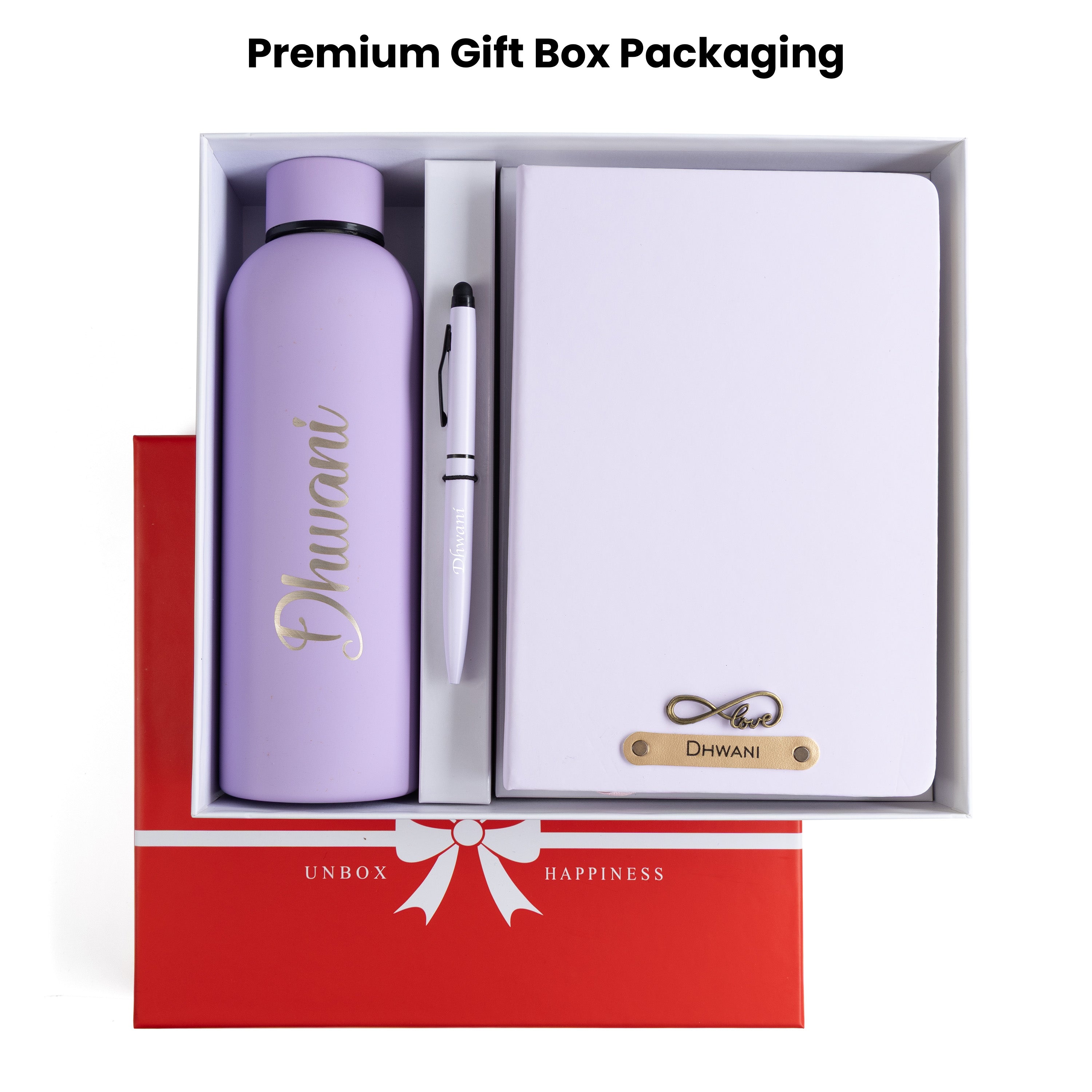 Personalized-  Pen Bottle Diary Combo Giftset - Purple
