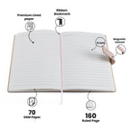 Personalized Name Self Design Leather Diary A5-160 Pages - Light Pink