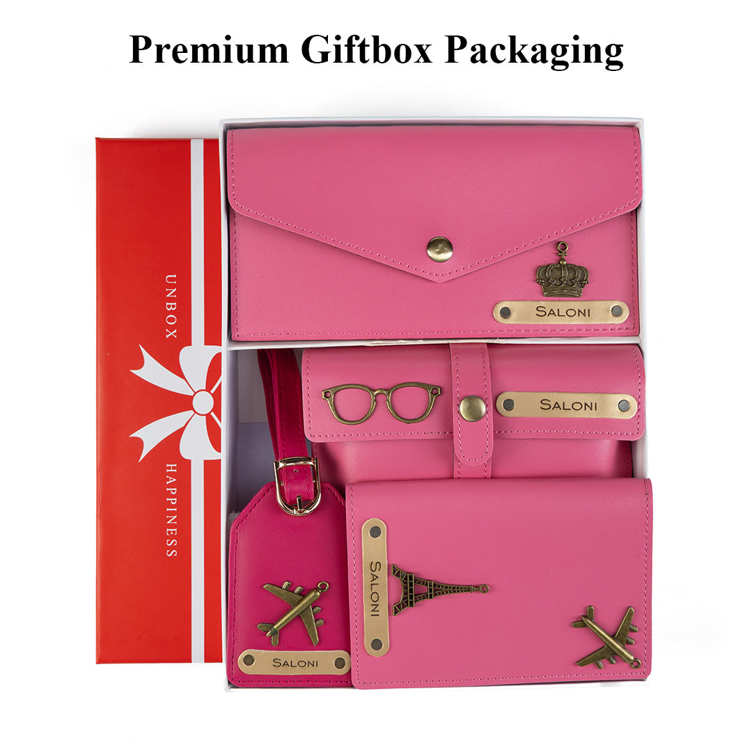 Personalised Name Womens Gift Set (Dark Pink)