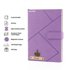 Personalized Name Self Design Leather Diary A5-160 Pages - Purple