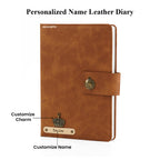 AICA Personalized Name & Charm Leather Magnetic Diary & Pen Combo