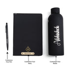 Personalized Diary Pen & Bottle – 3pcsGift Set  (Black)