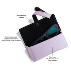 AICA Personalised Name & Charm Leather Sunglass Case Cover for Men & Women (Purple)