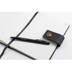 AICA Personalized Name & Charm Leather Magnetic Diary & Pen Combo (Black)
