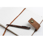 AICA Personalized Name & Charm Leather Magnetic Diary & Pen Combo (Brown)