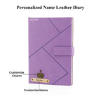 Personalized Name Self Design Leather Diary A5-160 Pages - Purple