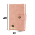 AICA Personalized Name & Charm Leather Magnetic Diary & Pen Combo (Nude Pink)