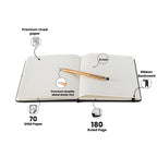 Personalized Magnetic Pen Stick Diary -A5 Size 180 Pages  (Black)