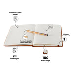 Personalized Magnetic Pen Stick Diary -A5 Size 180 Pages (Tan Brown)