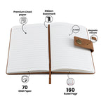 AICA Personalized Name & Charm Leather Magnetic Diary & Pen Combo (Brown)