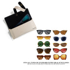 AICA Personalised Name & Charm Leather Sunglass Case Cover for Men & Women (Cream)