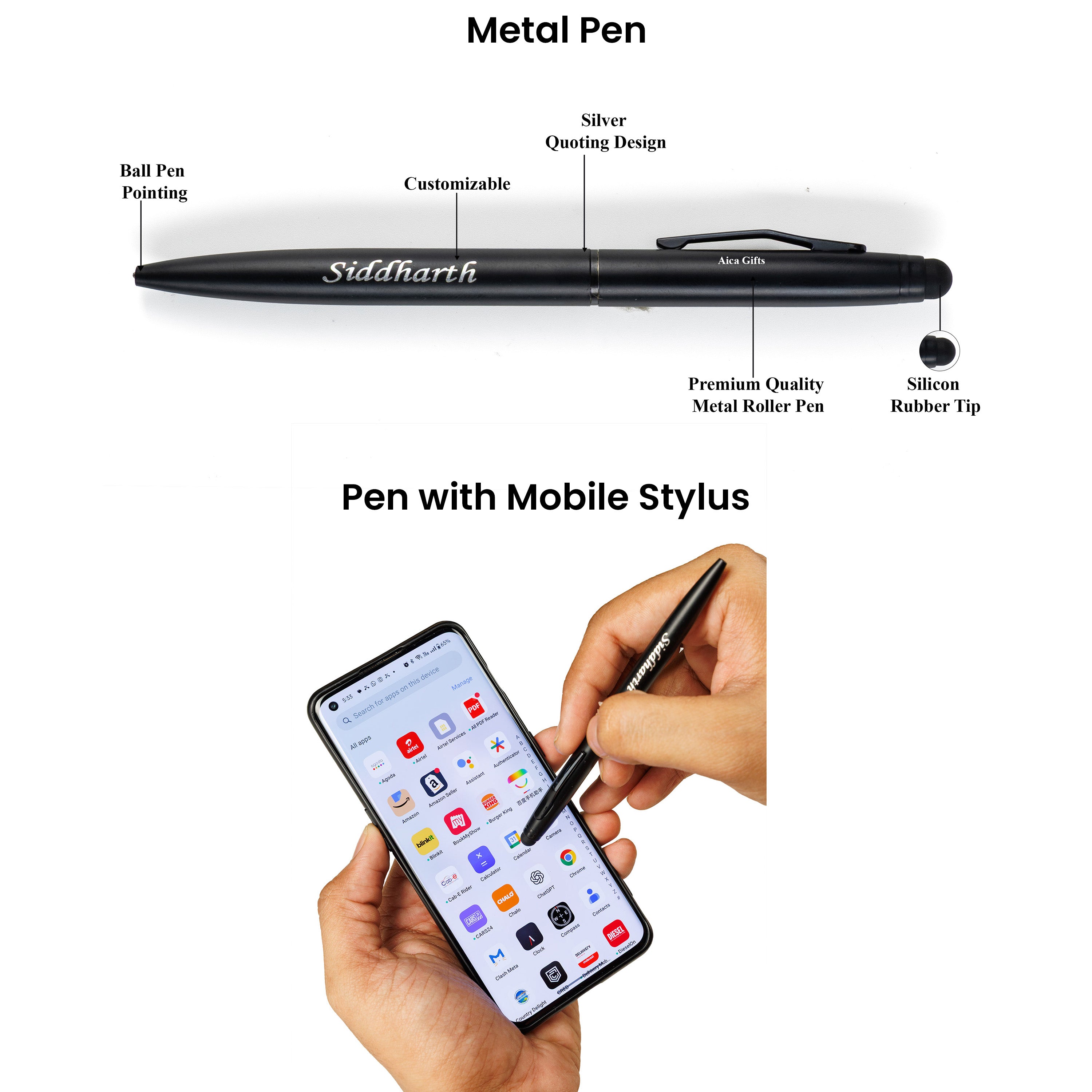 Personalized Diary Pen & Bottle – 3pcsGift Set All