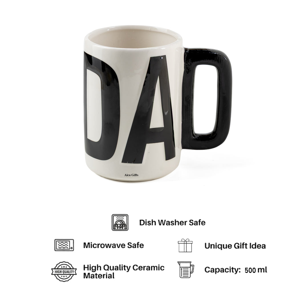 AICA Dad Ceramic Coffee Mug (White) 500ml